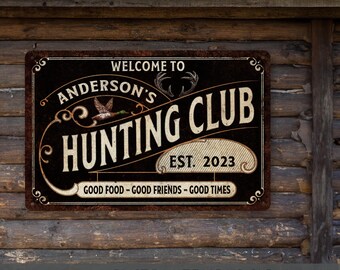 Custom Hunting Club Sign, Personalized Signs, Hunting Decor, Cabin Decor, Gift For Him, Fathers Day Gift, Hunting Gifts, Hunter Gift