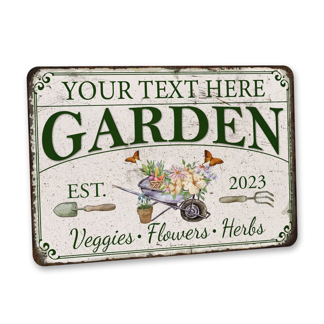 Personalized Garden Sign Veggie Garden, Flower Garden, Herb Garden