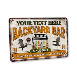 Personalized Backyard Bar Sign, Outdoor Bar Decor, Patio Bar Sign, Gift For Him, Gift For Her, Fathers Day Gift, Housewarming Gift