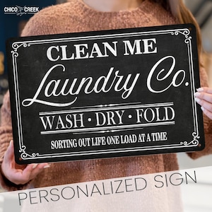 Personalized Laundry Sign, Laundry Room Decor, Laundry Room Art, Gift For Her, Personalized Gifts, Wash Dry Fold, Custom Laundry Sign