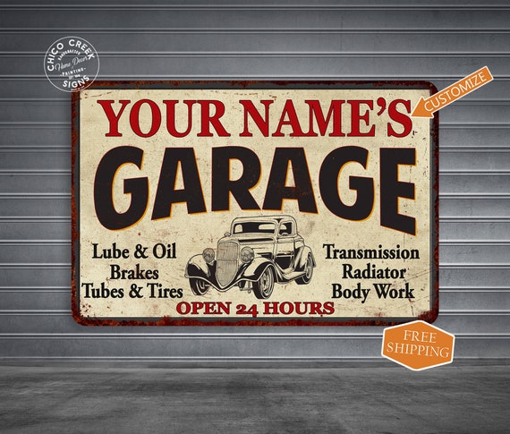 Garage Gifts, Garage Decor, Personalized Garage Signs