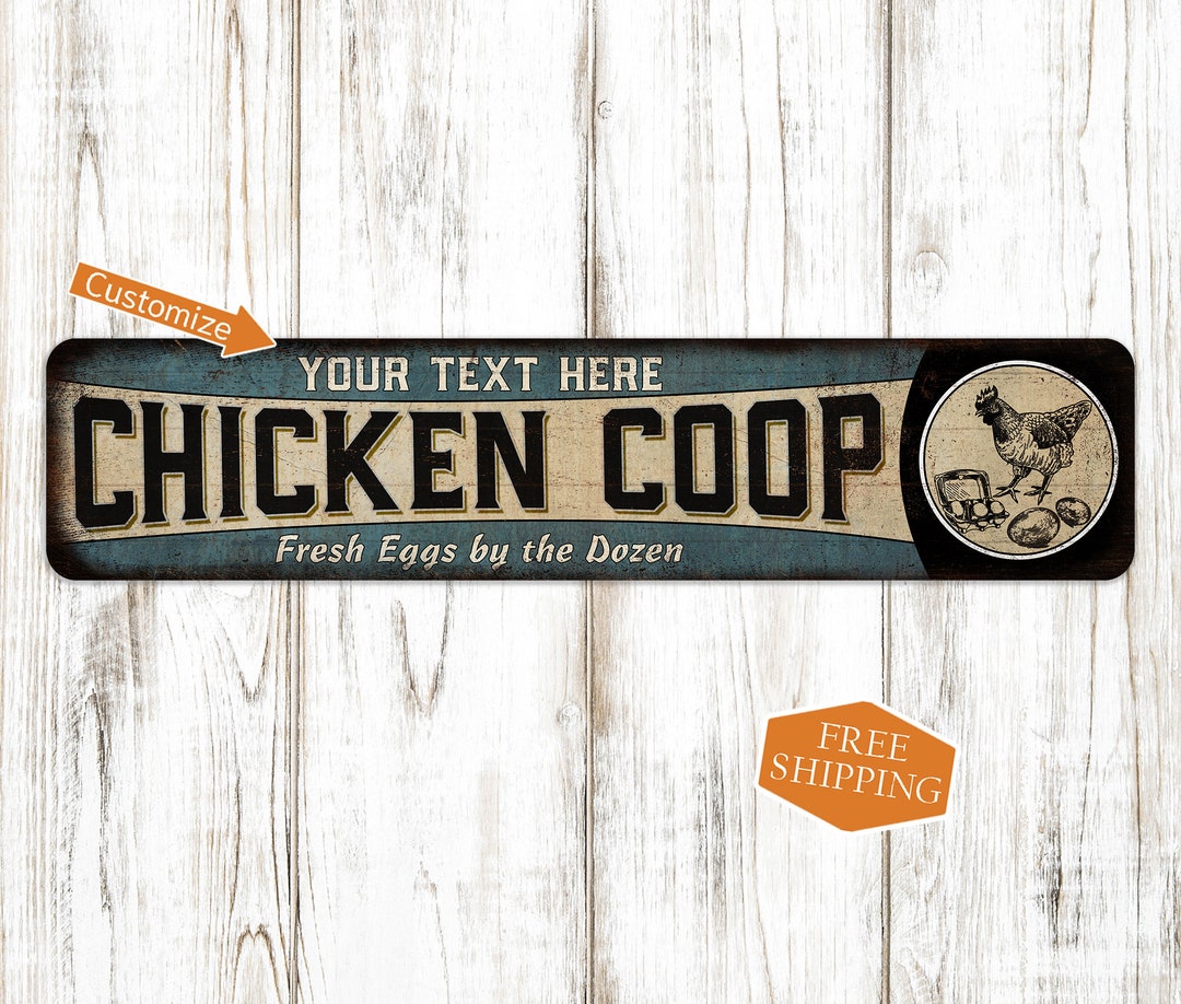 Custom Chicken Coop Sign, Personalized Gift Decor, Metal Sign, Fresh