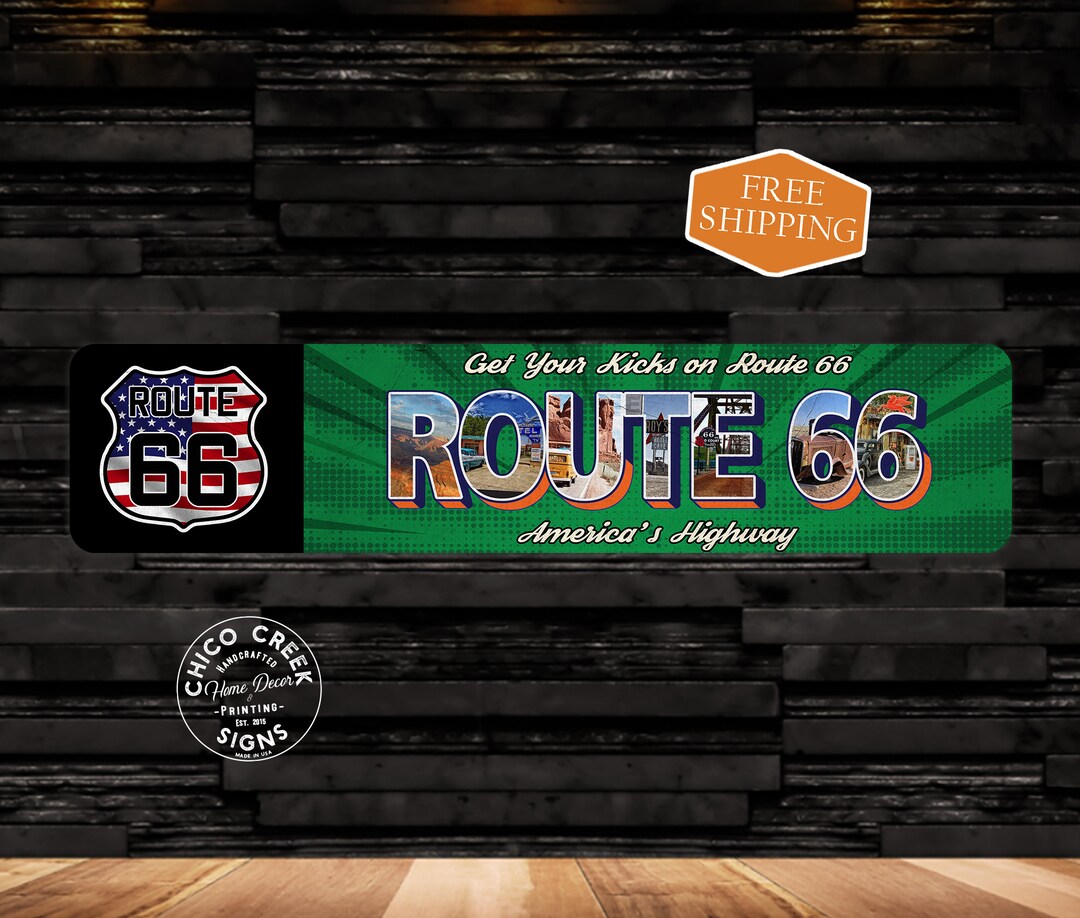 Get Your Kicks On Route 66 Novelty 6 x 12 Aluminum License Plate New Get Your Kicks On Route 66 Novelty 6 x 12 Aluminum License Plate New