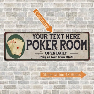 Personalized Poker Room Sign Game Decor Card Room Sign Wall Art Decor Man Cave Sign Card Player 106180048001