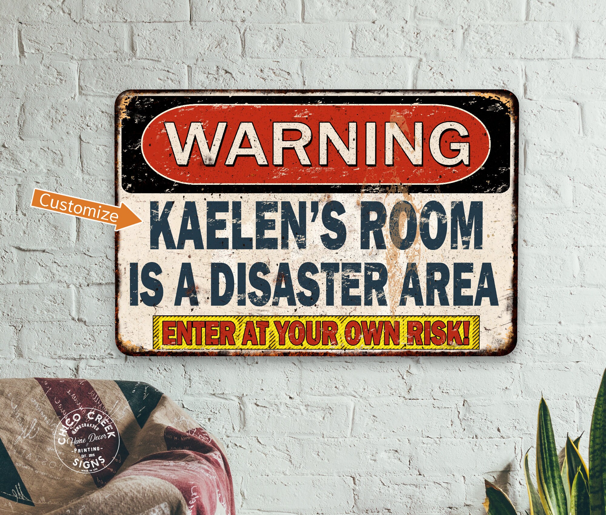 Something Bad Sign Personalized Room Sign, Warning Sign, Funny Signs, Gift for Kids ...