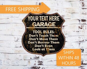 Gift Craft Garage Rules Wall Sign Gift Craft Garage Rules Wall Sign