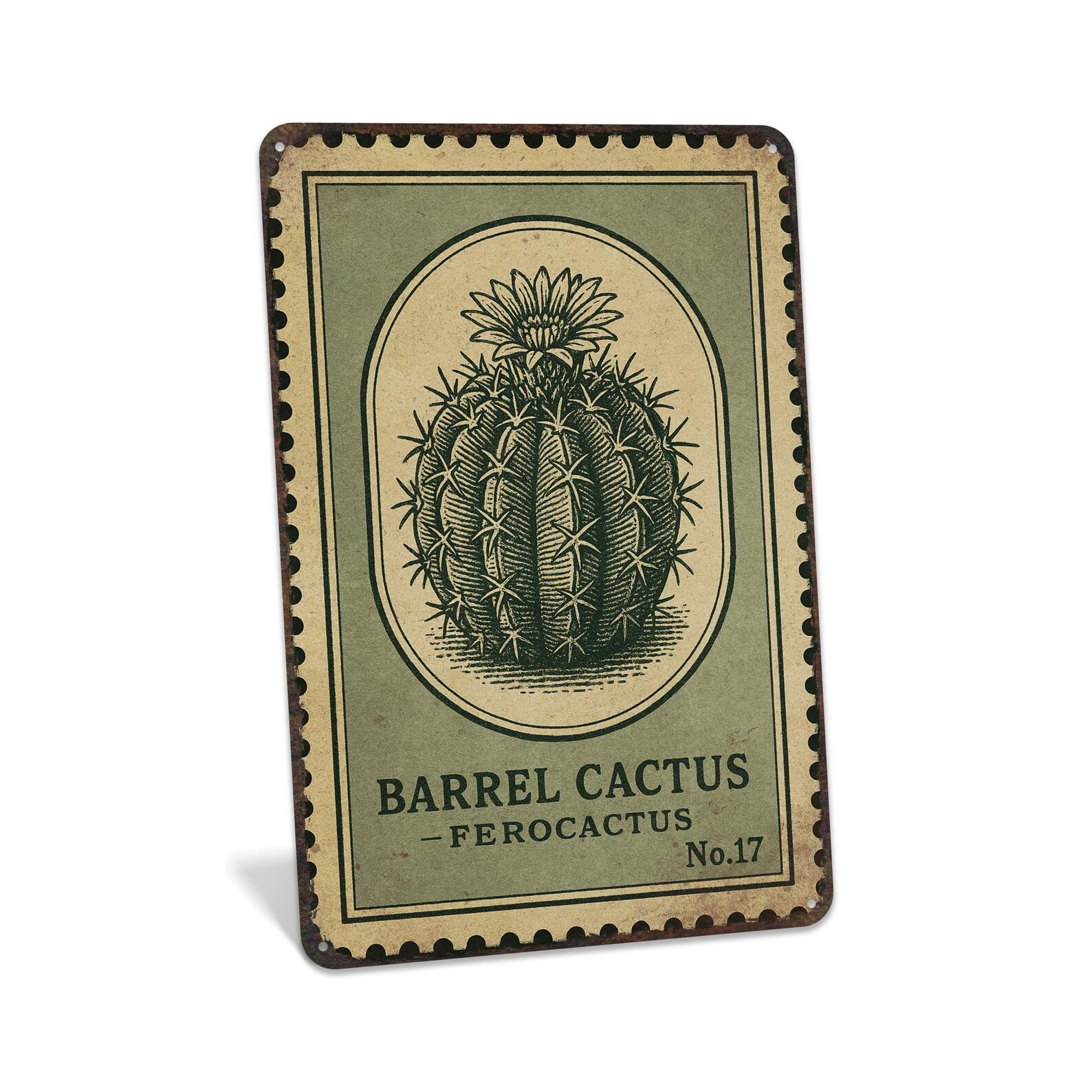 Rustic Cactus Sign Barrel Cactus Sign, Cactus Wall Decor, Cactus Gifts, Desert Plant Art ...