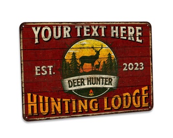 Personalized Hunting Lodge Sign Cabin Decor Wall Art For Cabin Decor Deer Hunter Gift Garage Wall Art Gift For Hunters 108122002216