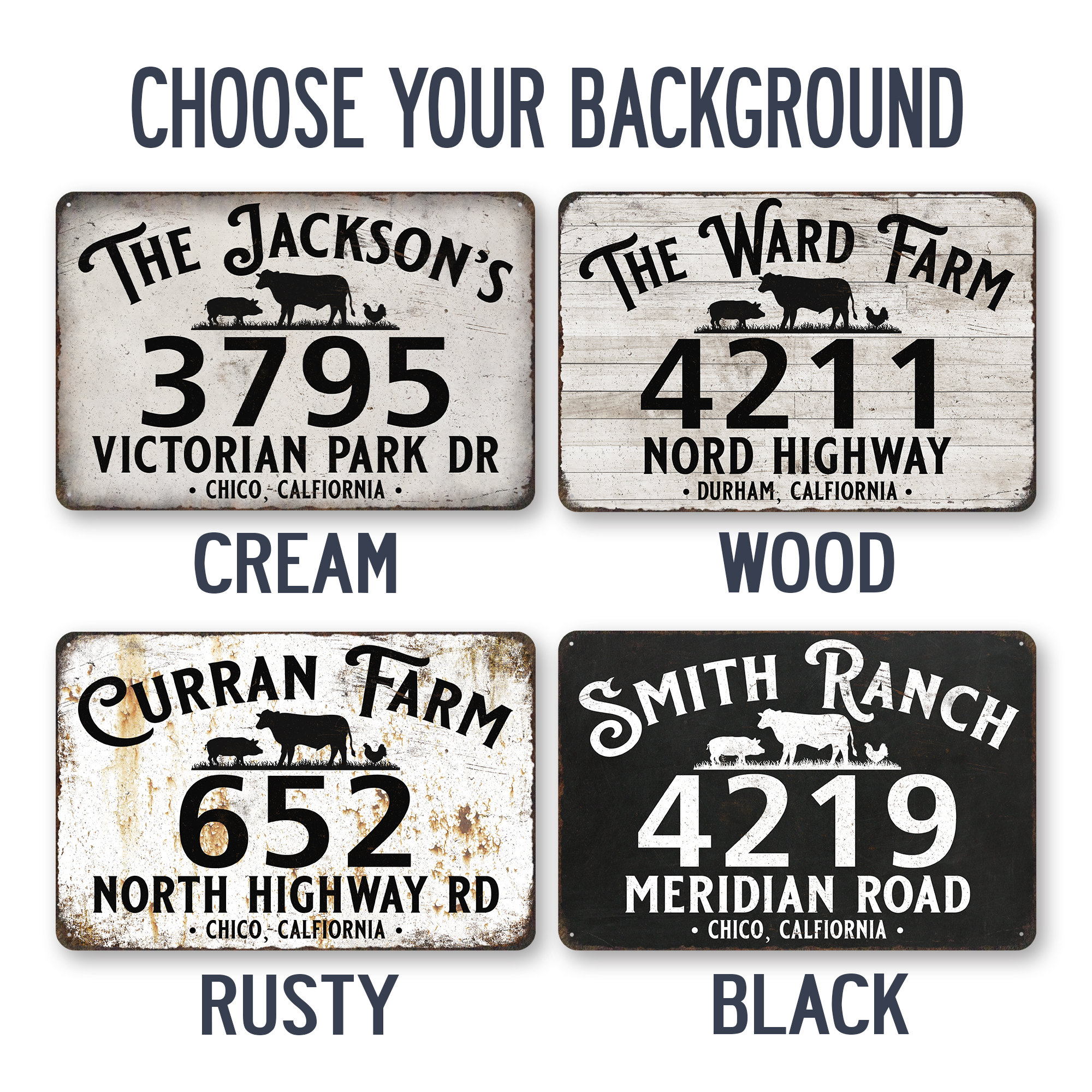 Custom Farmhouse Address Sign, Personalized Address Sign, Farm Sign ...