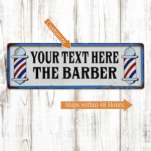 Personalized Barber Sign, Barber Shop Wall Décor, Hair Cut Hair Dresser Salon Custom Sign Fades Cuts 106180031002