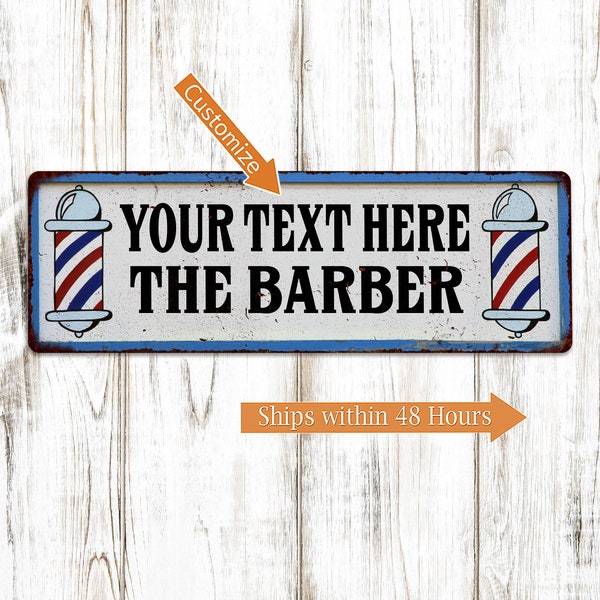Personalized Barber Sign, Barber Shop Wall Décor, Hair Cut Hair Dresser Salon Custom Sign Fades Cuts 106180031002