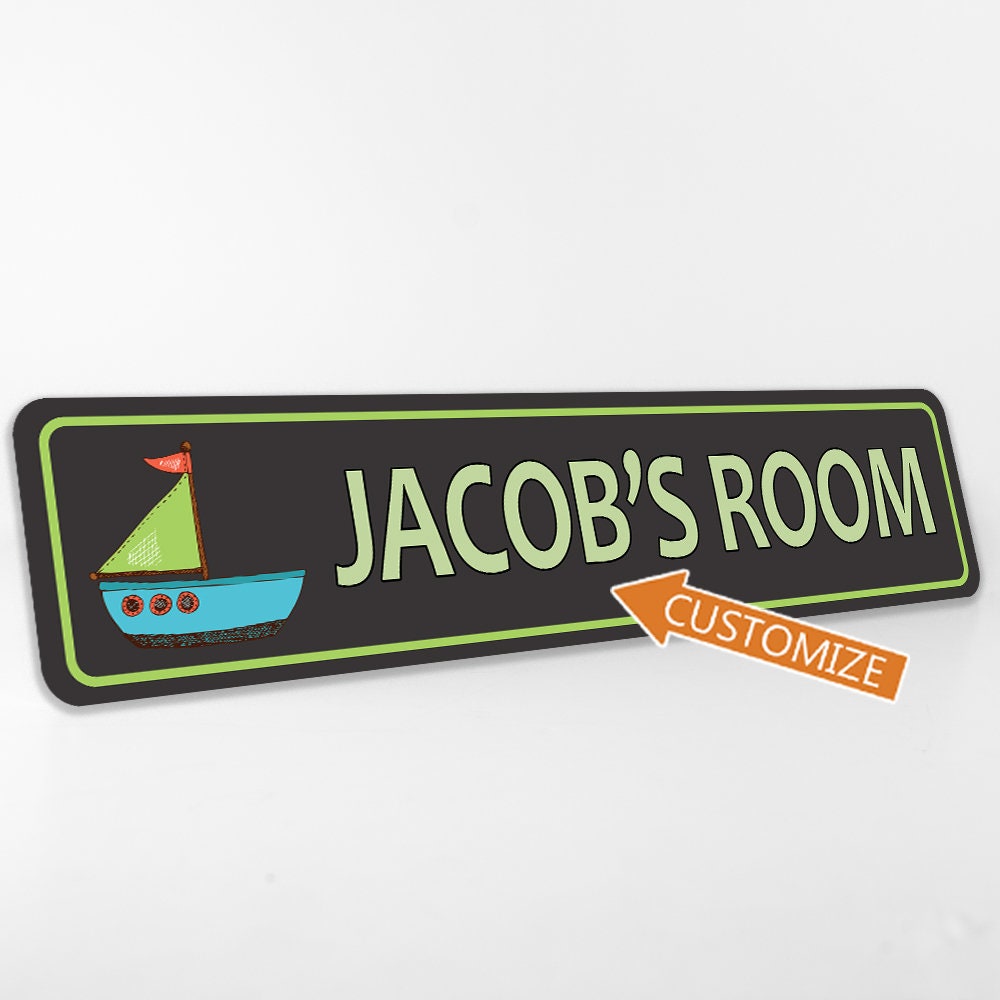 Custom Boy's Room Decor Sign, Kid Boy Room Decor, Door Sign, Sailboat ...