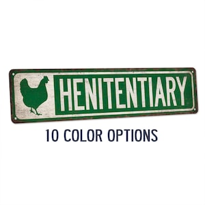 Henitentiary Sign, Chicken Coop Signs, Chicken Coop Decor, Chickens, Backyard Chicken Coop, Cute Farm Decor, Hen House, Outdoor Sign