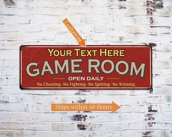 Personalized Game Room Sign, Game Room Decor, Gamer Gifts, Game Room Art, Gift For Him, Gift For Fathers Day, Gift For Her, Arcade Decor