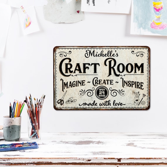 Personalized Craft Room Sign, Craft Room Decor, Gift For Her, Gift For Grandma, Gift For Artist, Gift For Teacher, Custom Craft Gift