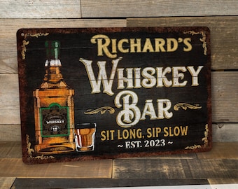 thumbnail image 2 of Personalised Metal Pub Sign - Custom Name Licensed Liquor Plaque For Bar, Man Cave, Garage 2 of 14