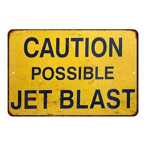 Precaución Jet Blask Sign, Vintage Looking Reproduction Sign, Airport Decor, Pilot Sign, Air Force 108120067043
