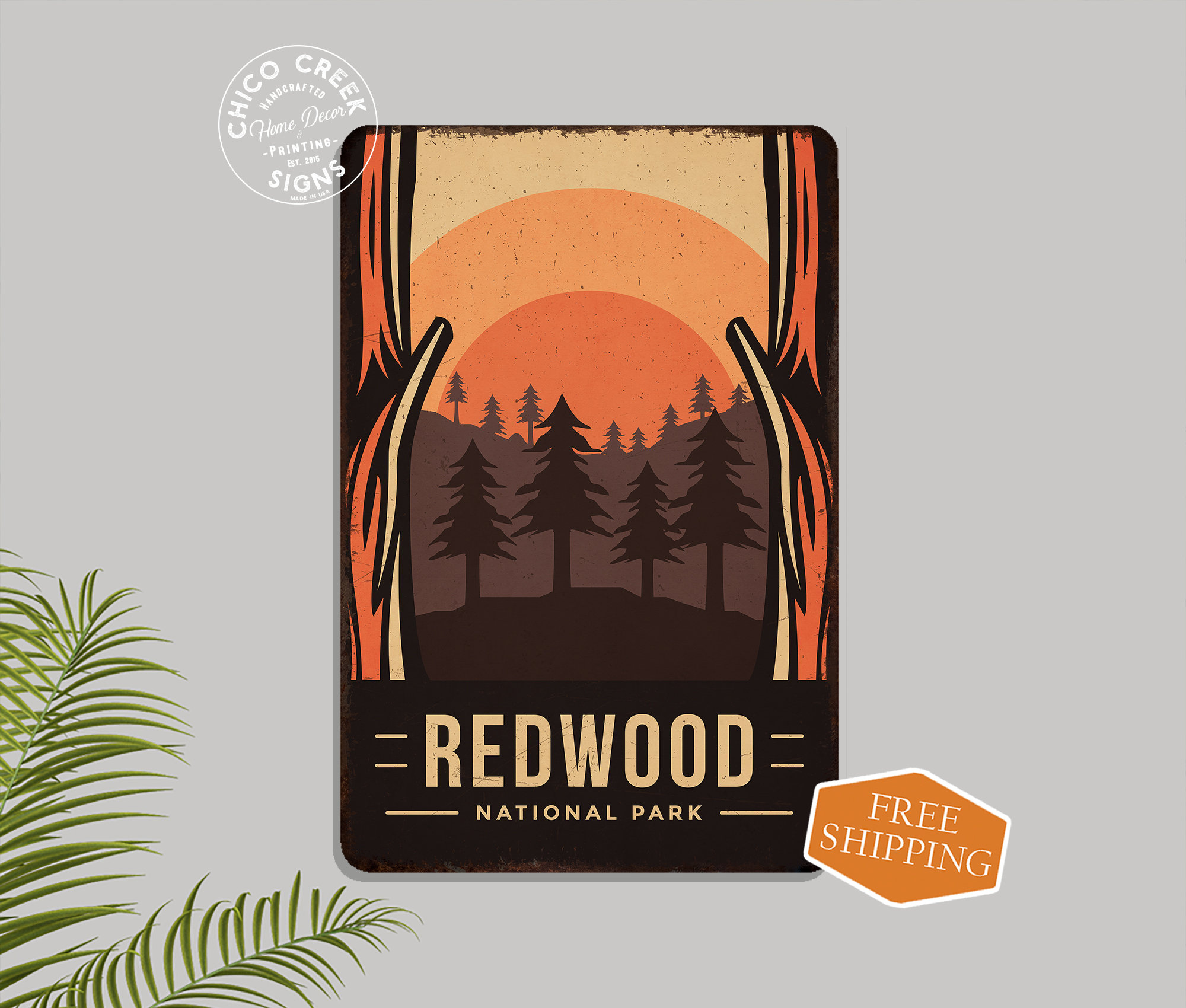 Redwood Sign Redwood National Park Sign, Rustic Looking Wall Decor, Cabin Decorative ...