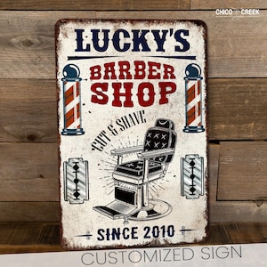 Custom Barber Shop Sign, Barber Shop Decor, Personalized Sign, Gifts For Him, Barber Shop Wall Art, Custom Barber Decor, Vintage Decor