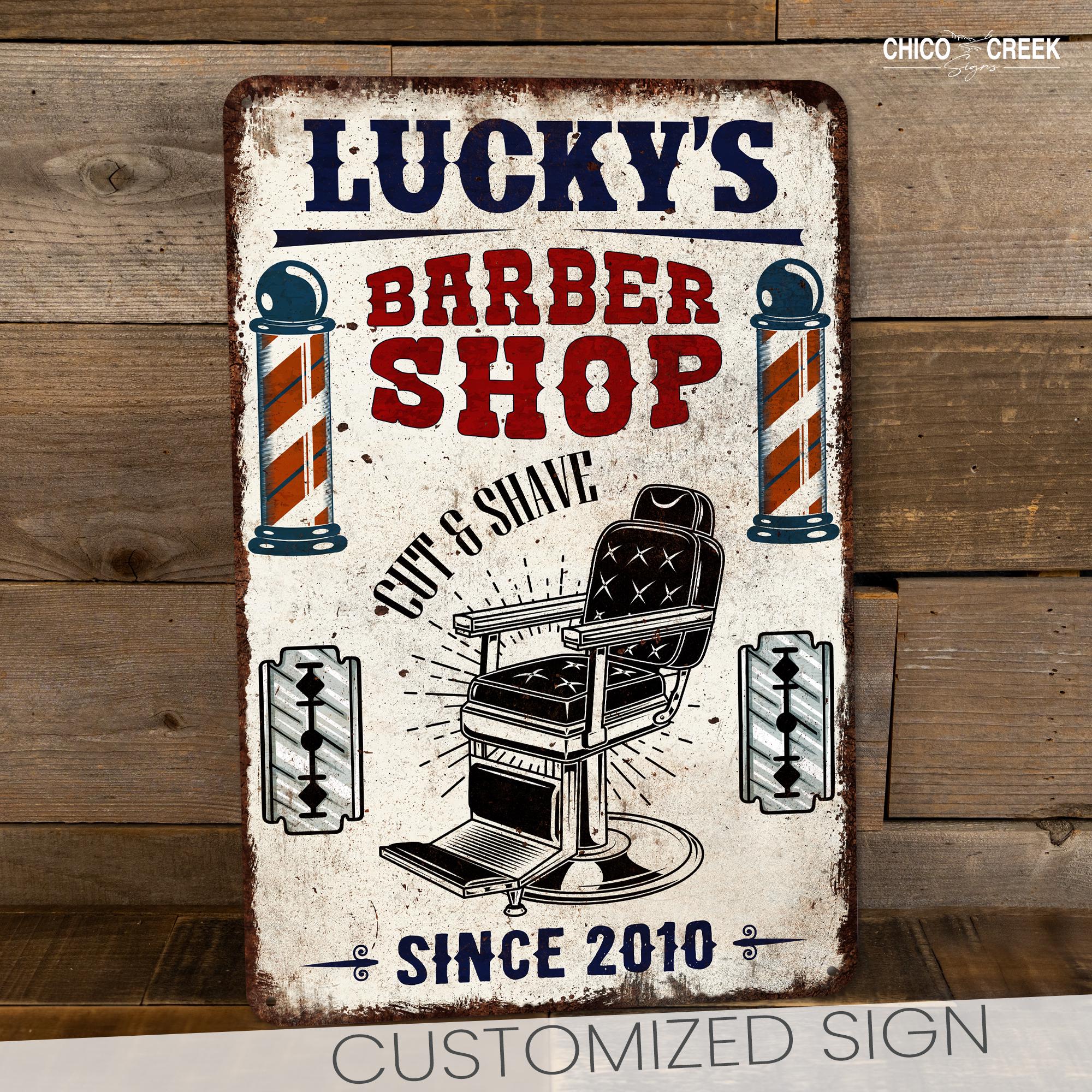 Custom Barber Shop Sign, Barber Shop Decor, Personalized Sign