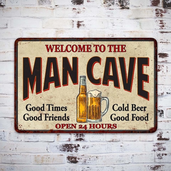 Vintage Distressed Look Large COLD BEER Metal Sign Bars Taverns Pubs Man Cave 