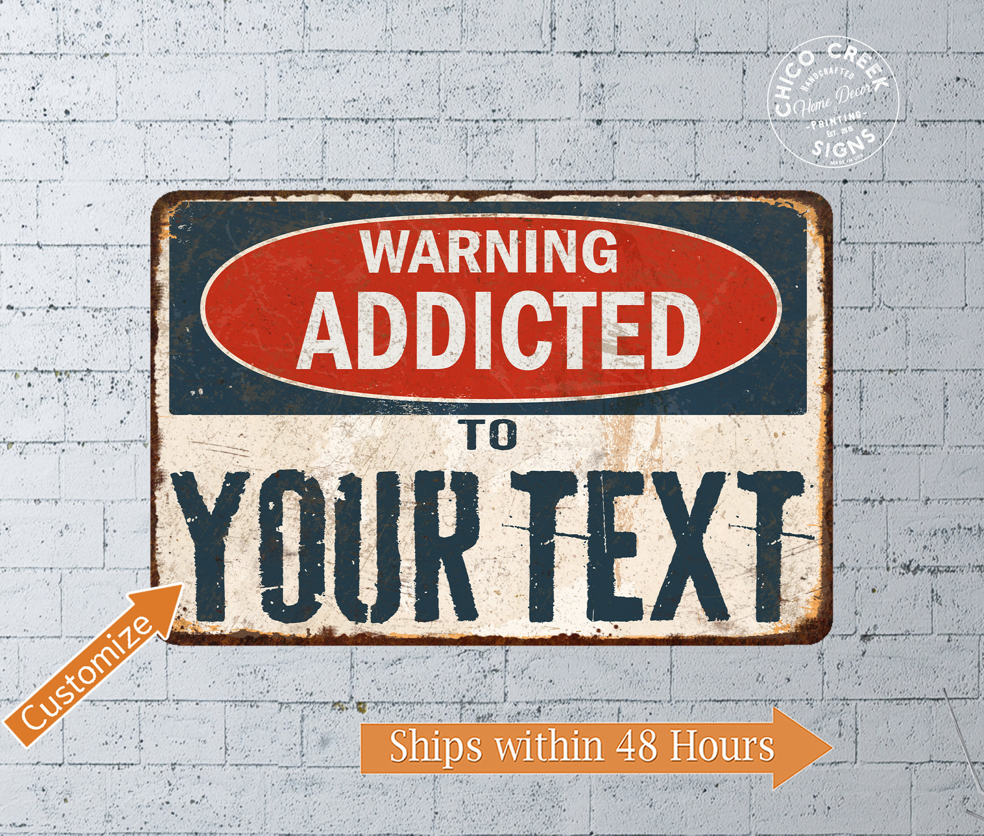Personalized Warning Sign, Addicted to Sign, Custom Warning Sign, Gift ...
