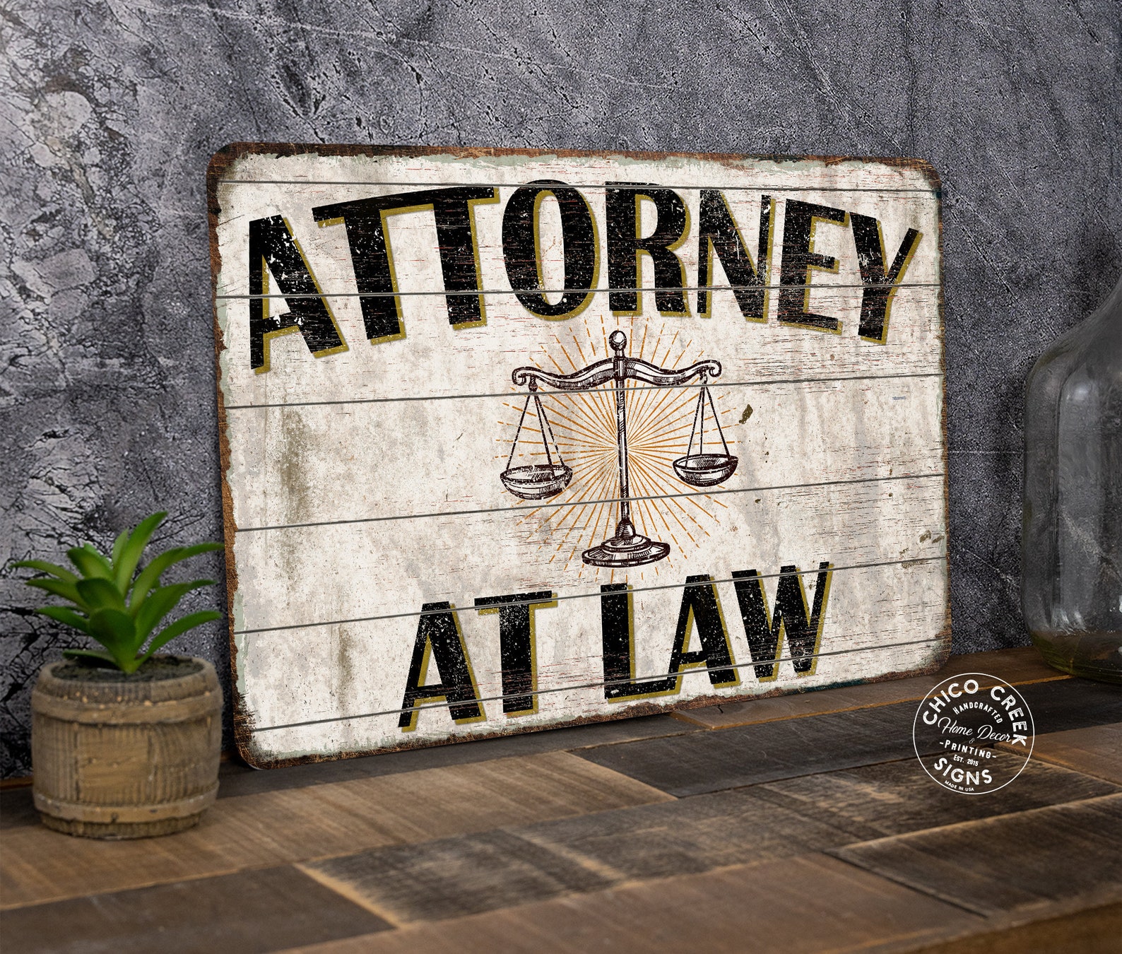 Attorney at Law Sign Lawyer Office Decor Farmhouse Rustic Decor Legal ...