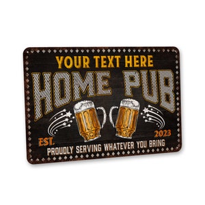 Personalized Pub Sign Bar Gift Pub Gift Home Pub Decor Home Bar Sign Custom Pub Sign Man Cave Garage Tavern Rustic Bar Decor 108122002181