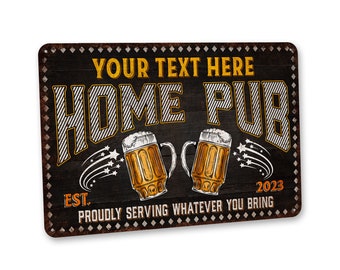 Personalized Pub Sign Bar Gift Pub Gift Home Pub Decor Home Bar Sign Custom Pub Sign Man Cave Garage Tavern Rustic Bar Decor 108122002181
