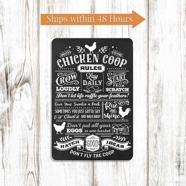 Chicken Coop Rules Sign, Farmhouse Barn, Fresh Eggs, Say Cluck It, Home Decor Farmhouse Sign Gift 108120069015