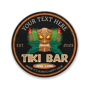 Custom Tiki Bar Sign, Personalized Tiki Sign, Gifts For Him, Backyard Patio Decor, Outdoor Metal Sign, Beach Bar Sign  100140050008