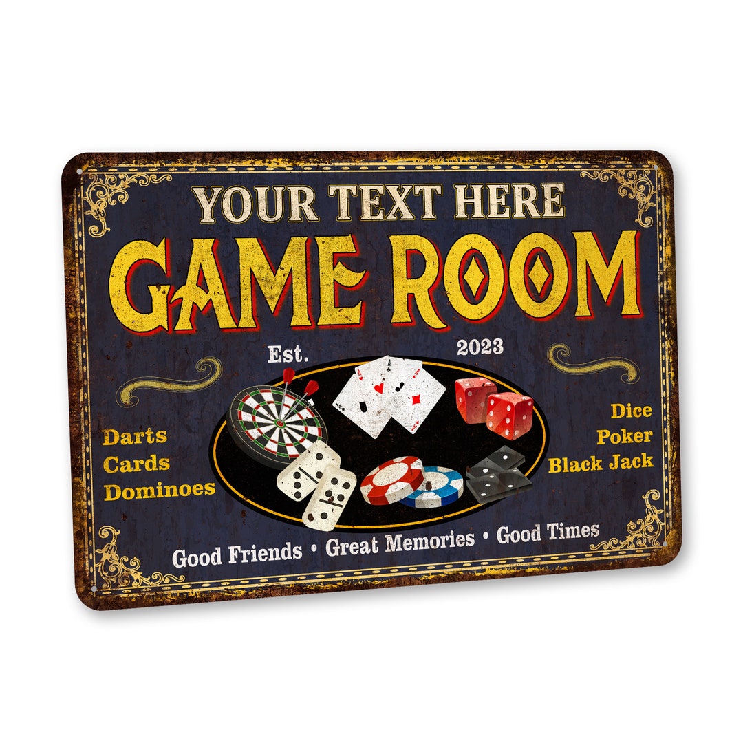 Custom Game Room Sign Family Rec Room Sign Card Room Pool Etsy