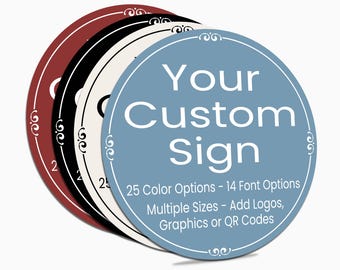 Custom Business Sign, Round logo sign, Personalized Storefront sign, Outdoor Business Signage, Weatherproof sign, Business Logo, Shop sign