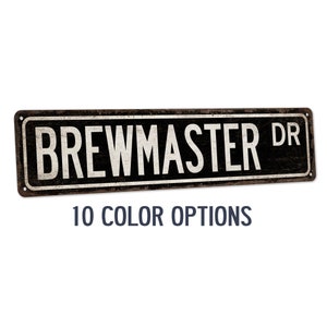 Brewmaster Street Sign Man Cave Beer Decor Home Bar Sign Craft Beer Brewing Brewery Lounge Pub Multiple Colors Metal Sign 104180021017