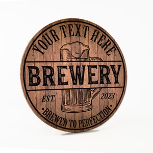 Custom Brewery Sign Personalized Wood Bar Sign Brew Pub Beer Man Cave Custom Last Name Sign Wall Décor Gift For Dad Mens Gift B3-00140060001