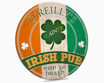 Customized Irish Pub Sign - Handcrafted Personalized Home Bar Decor - Unique Gift for Him or Her - Vintage Style Custom Name Plaque