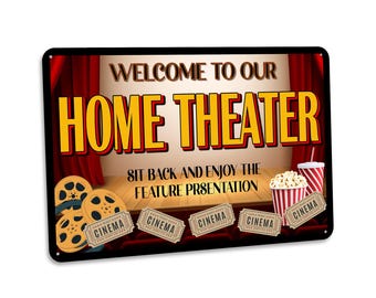 Home Theater Sign, Movie Room Sign, Movie Theater Sign, Theater Decor, Theater Sign, Theater Gifts, Movie Lover, Home Wall Art, Movie Night