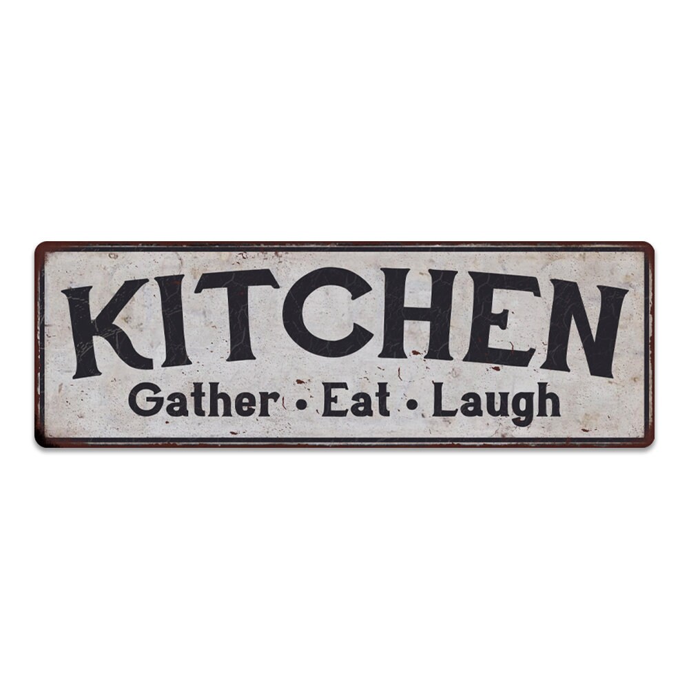 Kitchen Vintage Look Rustic Metal Sign Chic Retro 106180091037 Etsy