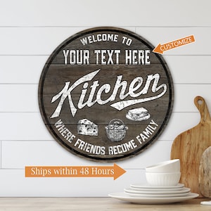 Personalized Kitchen Sign, Custom Kitchen Sign, Gift For Mom, Mom&#39;s Kitchen, Kitchen Decor, Kitchen Wall Art, Farmhouse Kitchen Gift For her