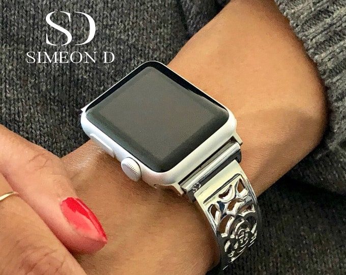 Apple Watch Band, Silver Apple Watch Band, Silver Watch Band, iWatch Band, 38-40-41mm, 42-44-45mm, Ultra, Series 6 7 8 SE, Metal Watch Band