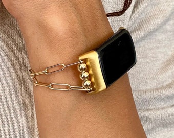 14K Gold Filled Fitbit Charge 6 Bracelet: Paperclip Chain Strap