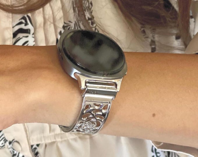 Silver Galaxy Watch 8 Band Women Bracelet, Galaxy Watch 8 Classic Band, Adjustable Links Metal Band, Charm Bracelet Jewelry, Gift for Her