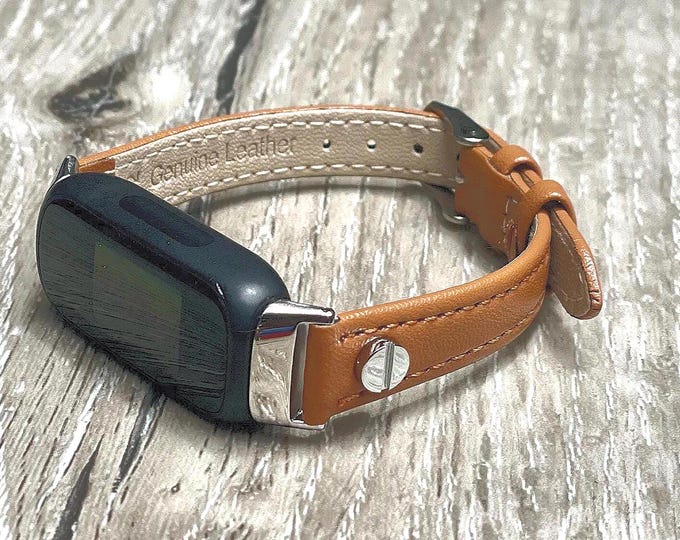 Fitbit Inspire 3 Band Slim Leather Smart Watch Strap, Women Smartwatch Bracelet, Fitness Watch Band, Adjustable Size Fitbit Inspire 3 Strap