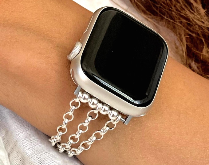 Apple Watch Band Strap Sterling Silver Chain Bracelet