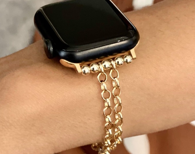 Apple Watch Band Strap Women Slim Bracelet - 14K Gold Filled Chain Jewelry