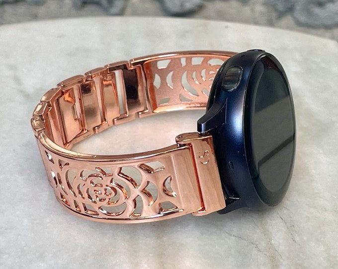 Rose Gold Samsung Galaxy Watch Band for 7/6/5 Series - 40mm 44mm - Women Galaxy Watch 5 Pro 45mm - Watch 6 Classic 43mm 47mm Charm Bracelet