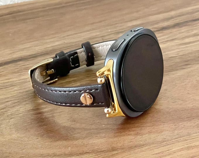 Slim Leather Galaxy Watch 8 Band, Adjustable Strap, Women's Bracelet