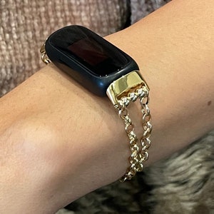 14K Gold Filled Fitbit Luxe Bracelet: Elegant Chain Band, Jewelry Style Accessory
