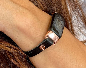 Rose Gold Fitbit Luxe Band Black Fitbit Luxe Bracelet, Slim Fitbit Luxe Wristband, Women Fitbit Luxe Strap, Formal Classy Luxe Bracelet