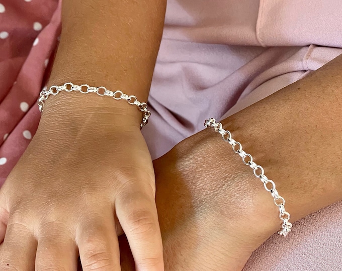 Mommy & Me Matching Bracelets Set | 925 Sterling Silver Wrist Jewelry | Mother And Daughter Bracelets | Mama Daughter Love Relationship